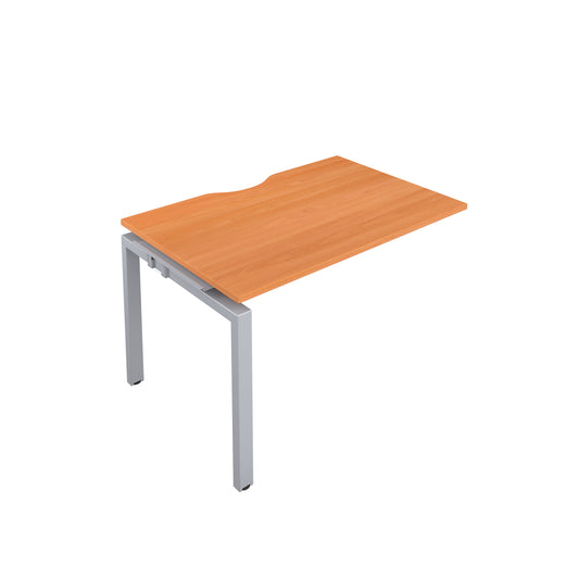 Telescopic Bench Extension with Cut Out: 1 Person | 1200 X 600 | Beech/Silver