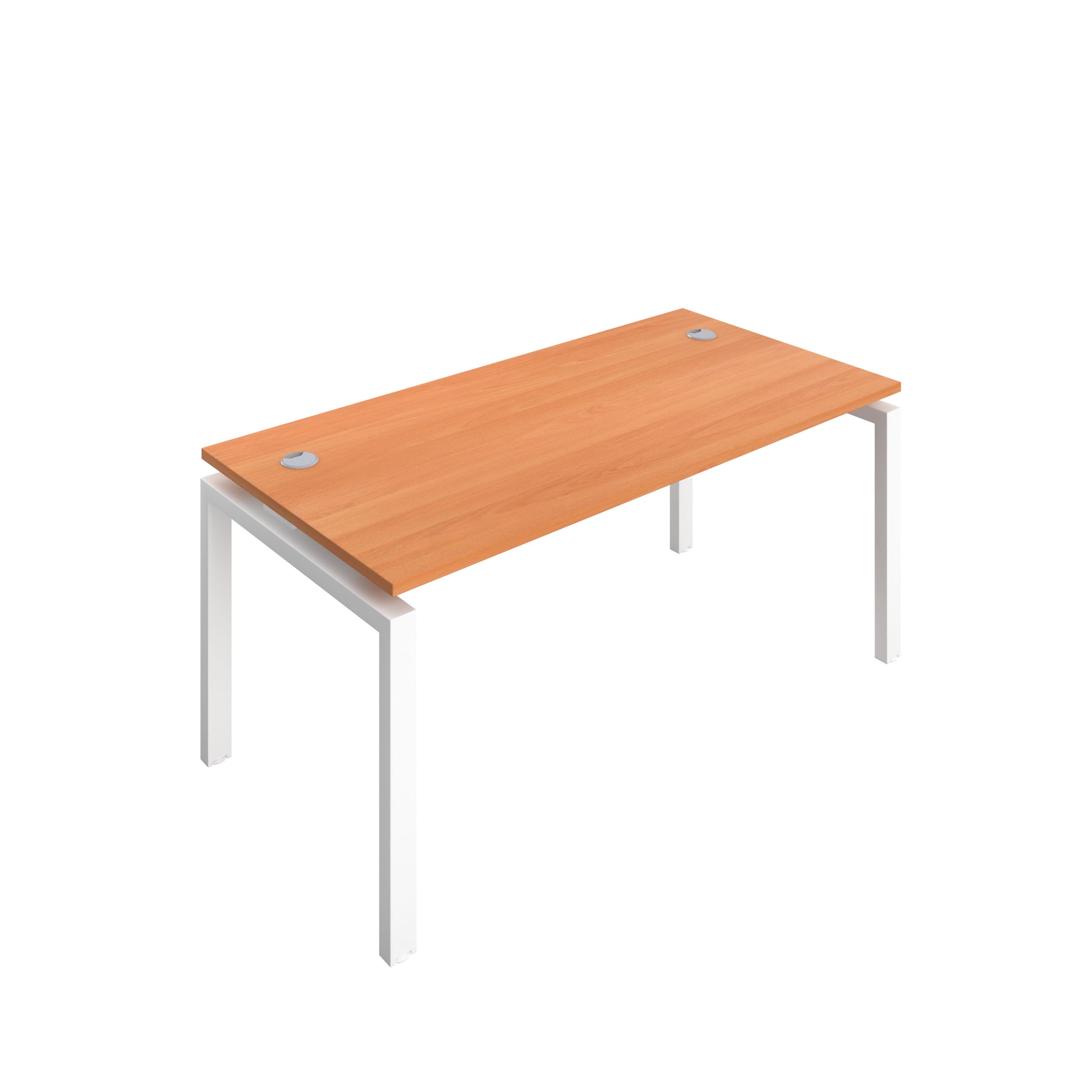 Telescopic Bench with Cable Ports: 1 Person | 1400 X 600 | Beech/White