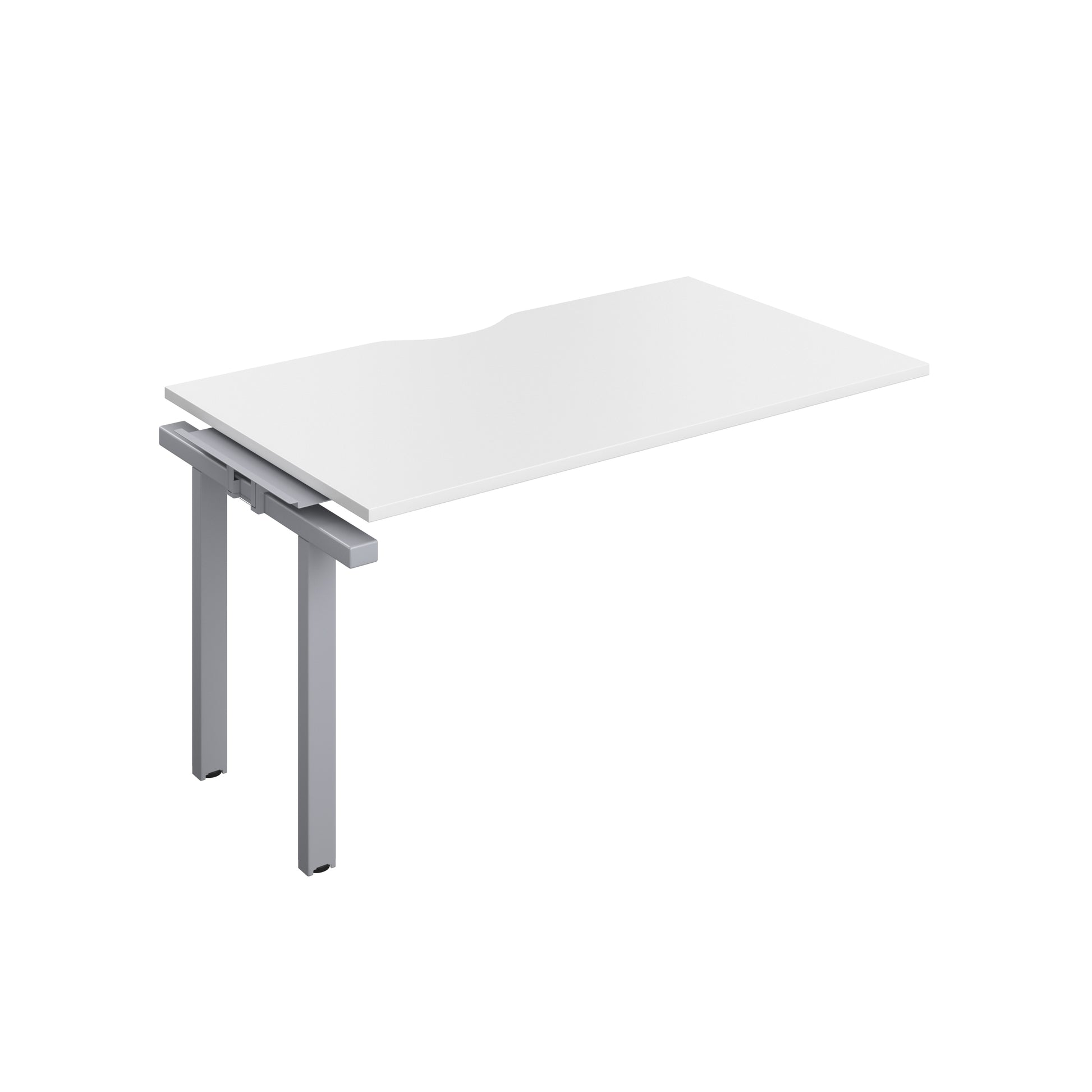 Telescopic Sliding Bench Extension with Cut Out: 1 Person | 1400 X 800 | White/Silver