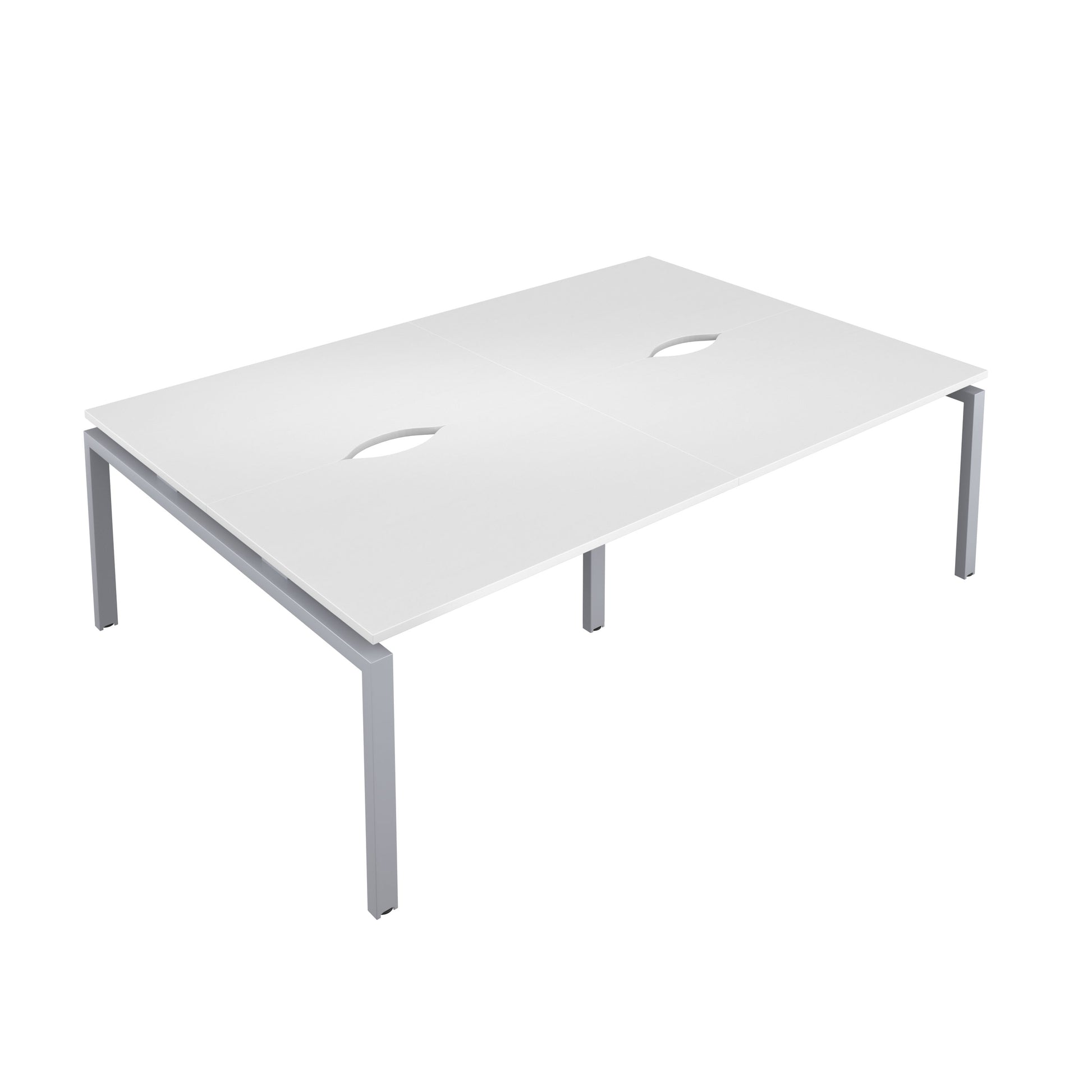 Telescopic Sliding Bench with Cut Out: 4 Person | 1200 X 600 | White/Silver