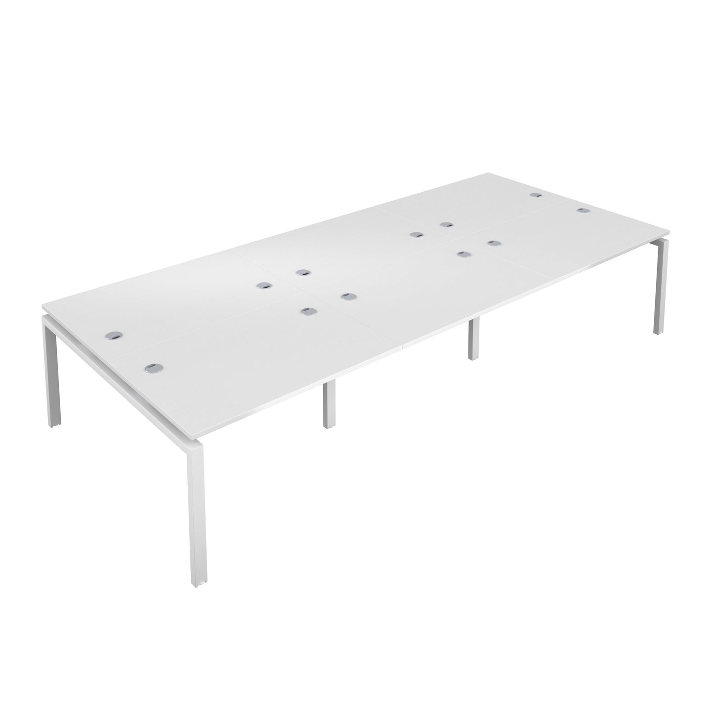 Telescopic Sliding Bench with Cable Ports: 6 Person | 1400 X 600 | White/White