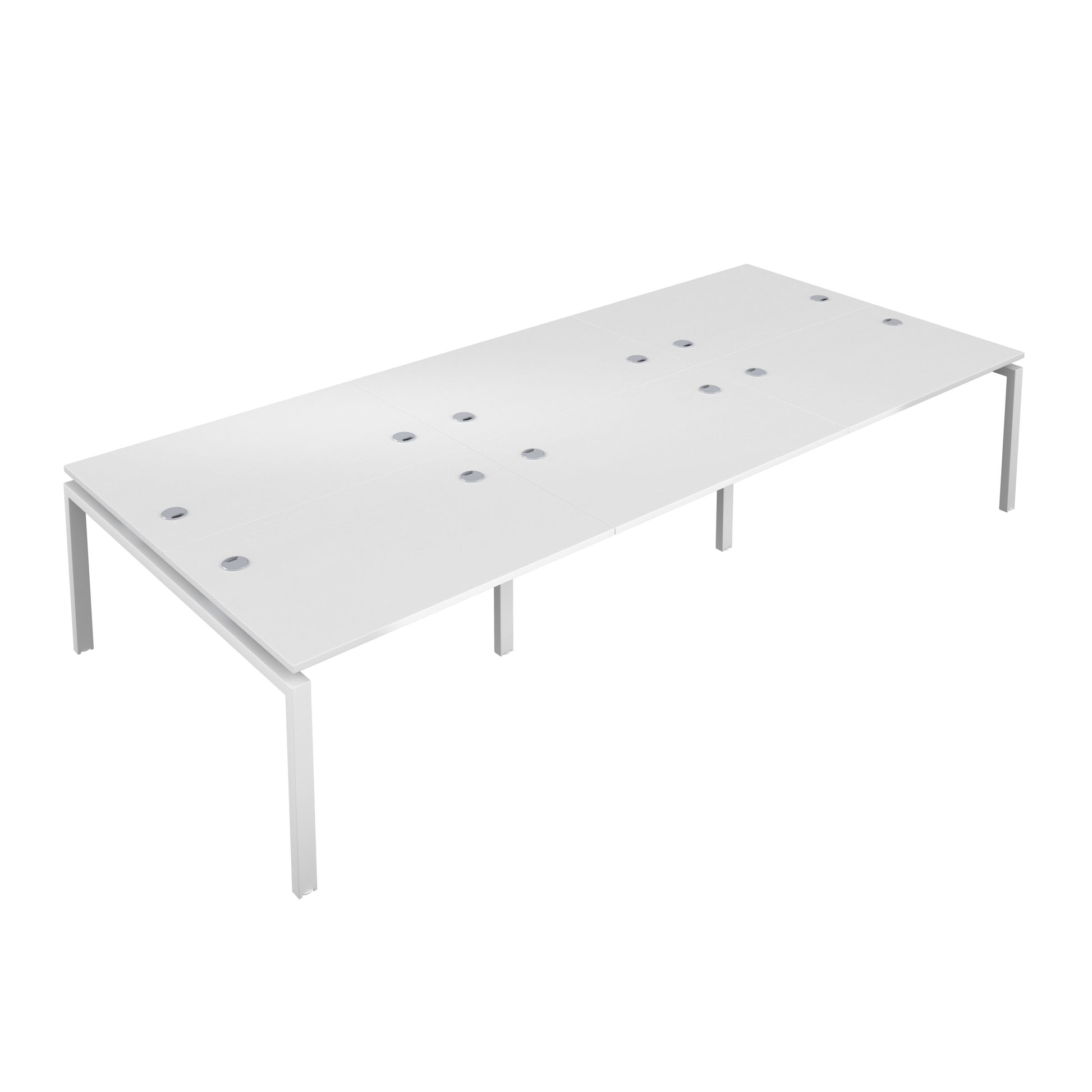 Telescopic Sliding Bench with Cable Ports: 6 Person | 1400 X 600 | White/White
