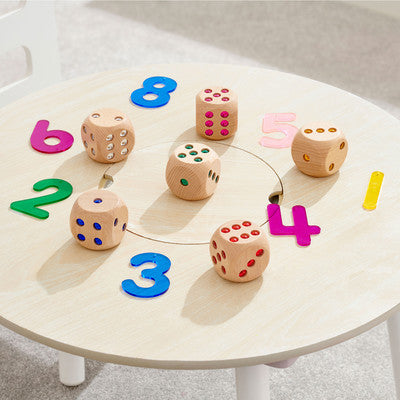 Wooden Jewel Dice - Pk6