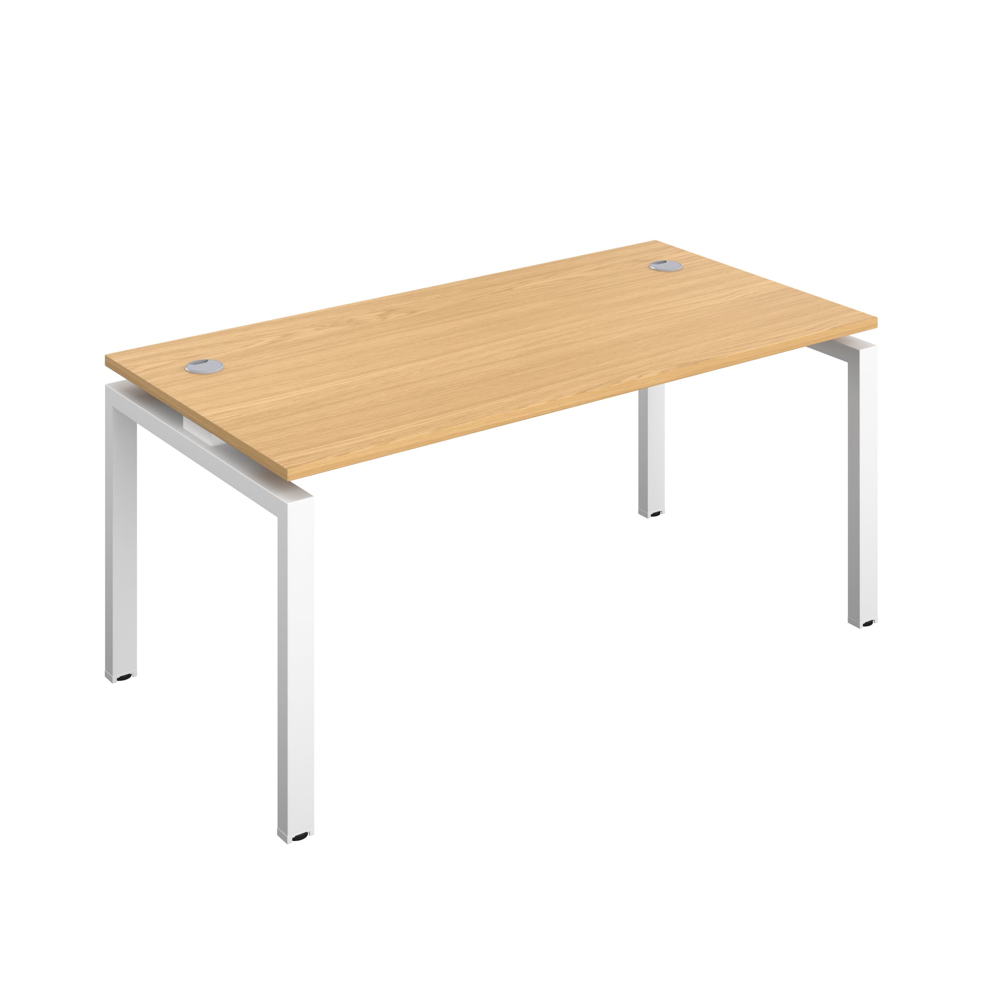 Telescopic Bench with Cable Ports: 1 Person | 1600 X 800 | Nova Oak/White
