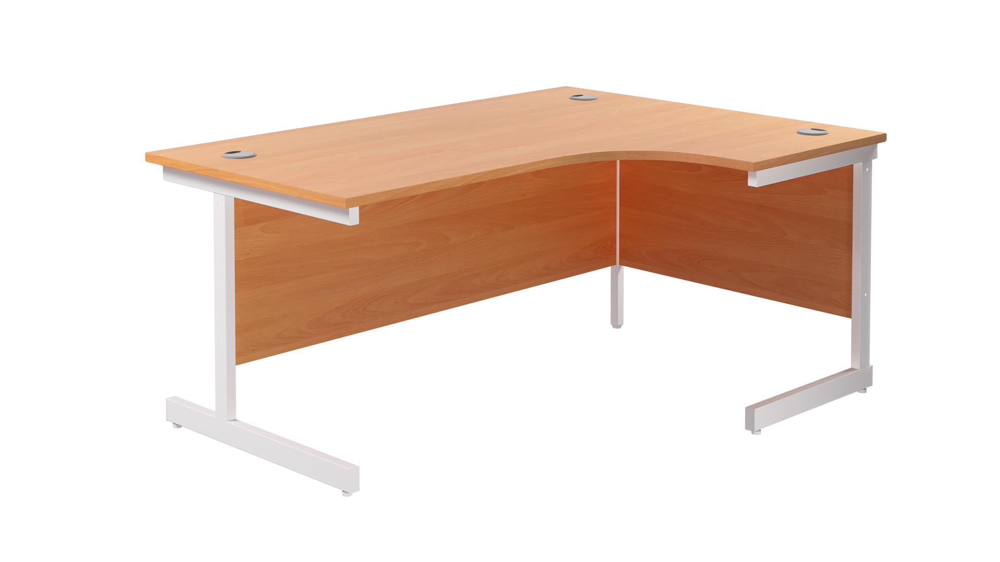 Single Upright Right Hand Radial Desk | 1800X1200 | Beech/White