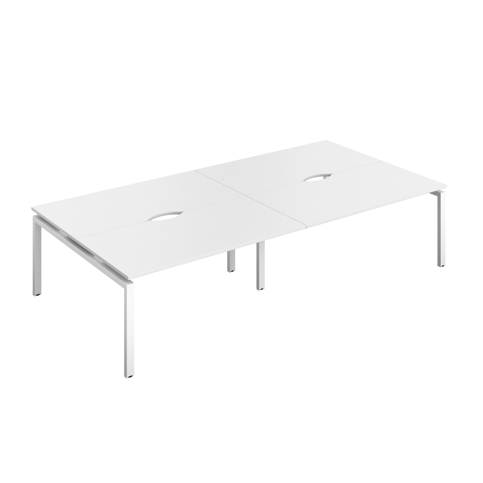 Telescopic Sliding Bench with Cut Out: 4 Person | 1600 X 800 | White/White