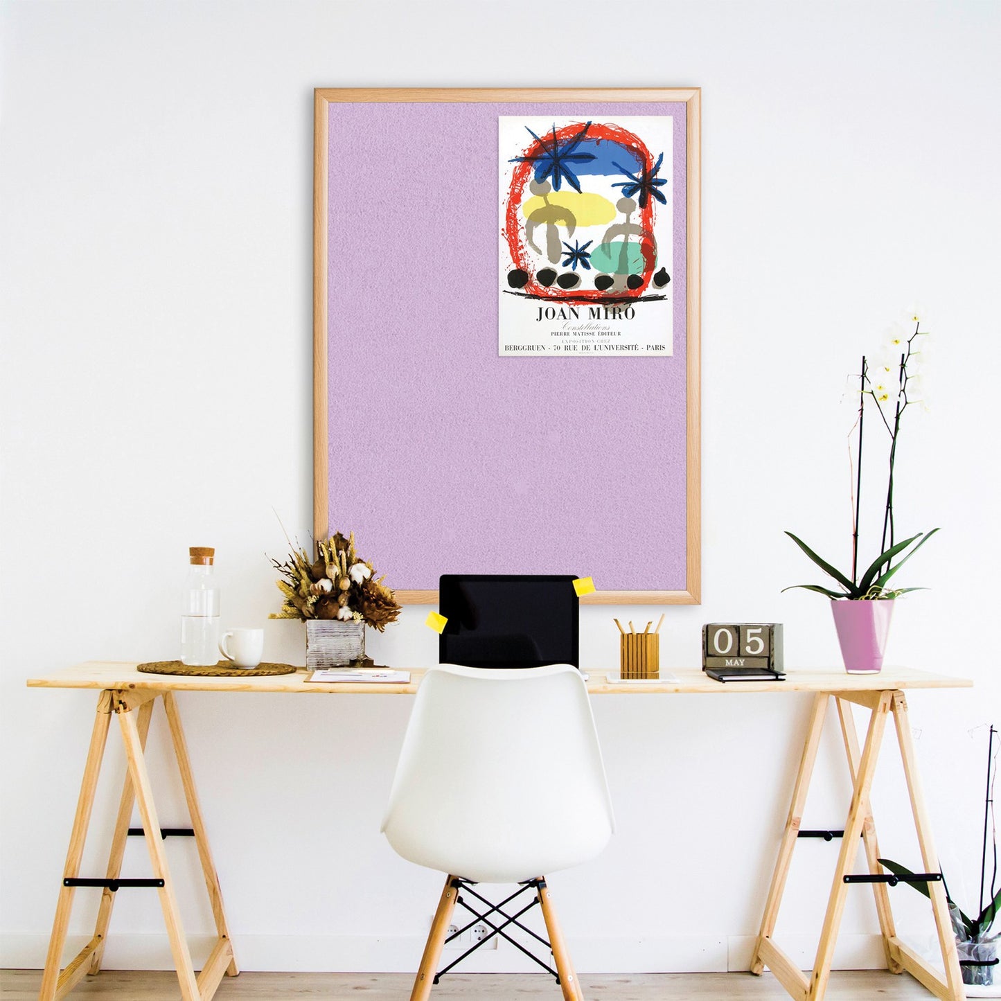 Eco-Friendly ColourPlus Noticeboard - Light Oak Effect Frame