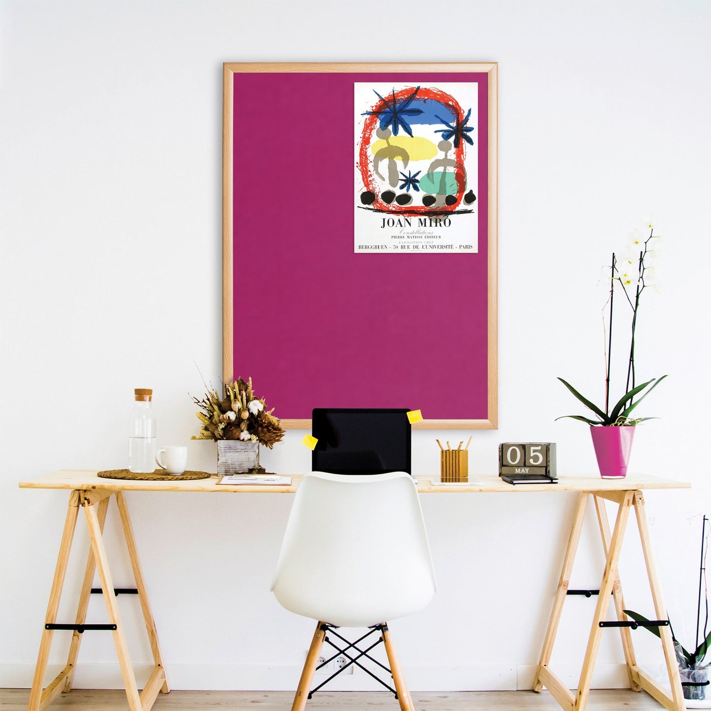 Eco-Friendly ColourPlus Noticeboard - Light Oak Effect Frame