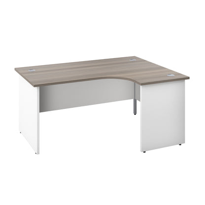 Panel Right Hand Radial Desk | 1600X1200 | Grey Oak/White
