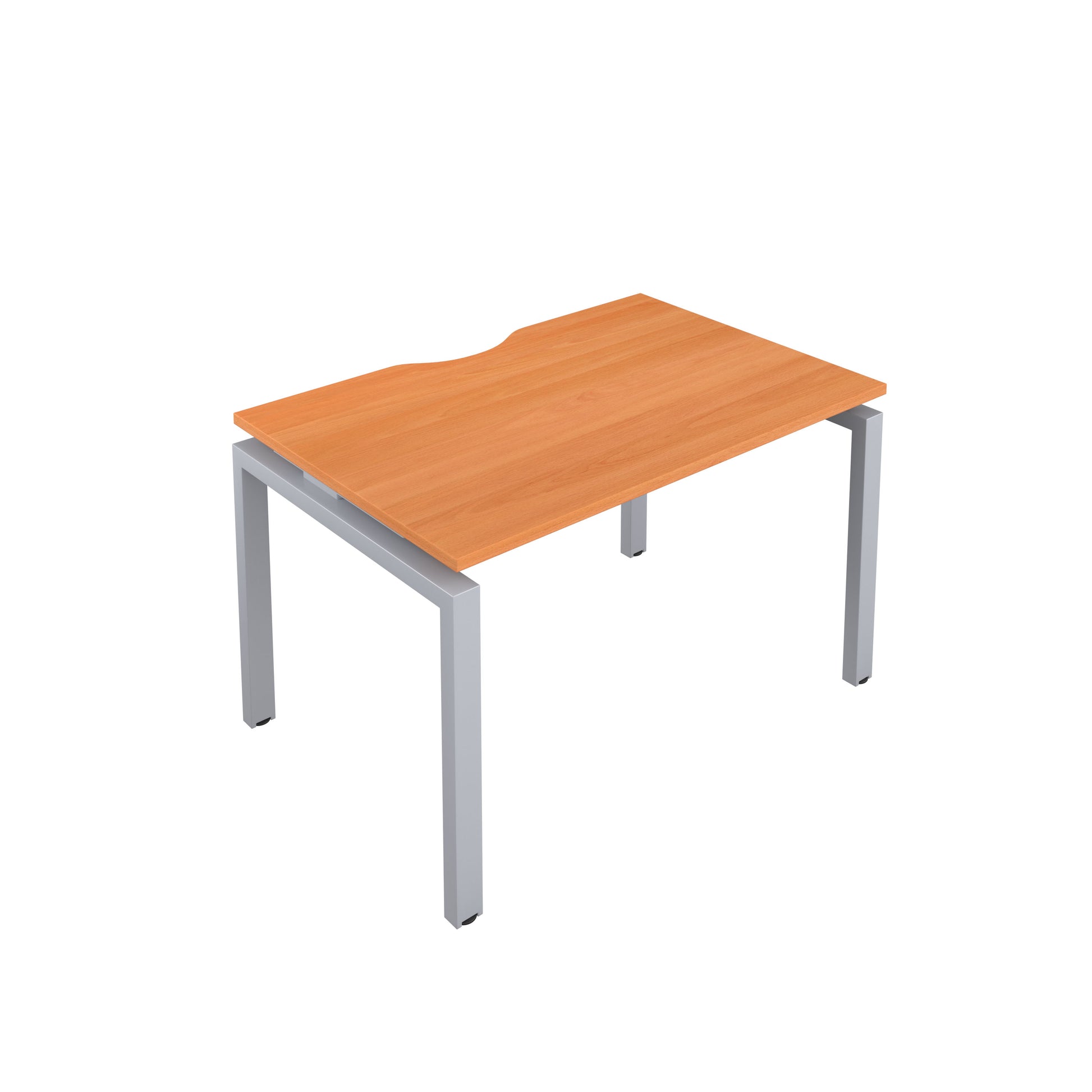Telescopic Sliding Bench with Cut Out: 1 Person | 1200 X 600 | Beech/Silver