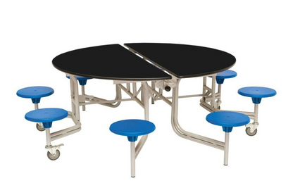 Eight Seat Round Mobile Folding Table