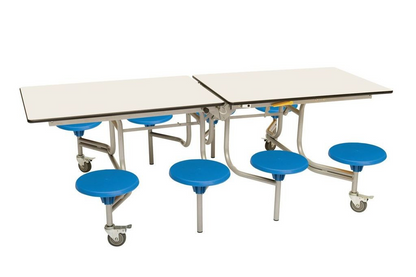 Eight Seat Rectangular Mobile Folding Table