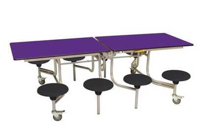 Eight Seat Rectangular Mobile Folding Table