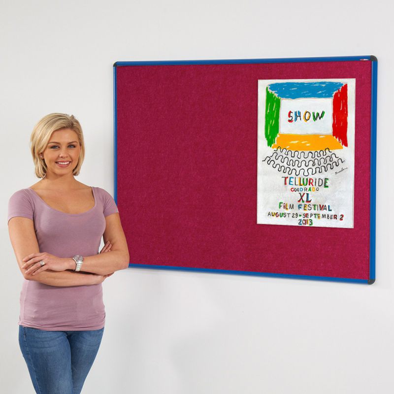 Shield Resist-a-Flame Eco-Colour Noticeboards (Blue Frame)