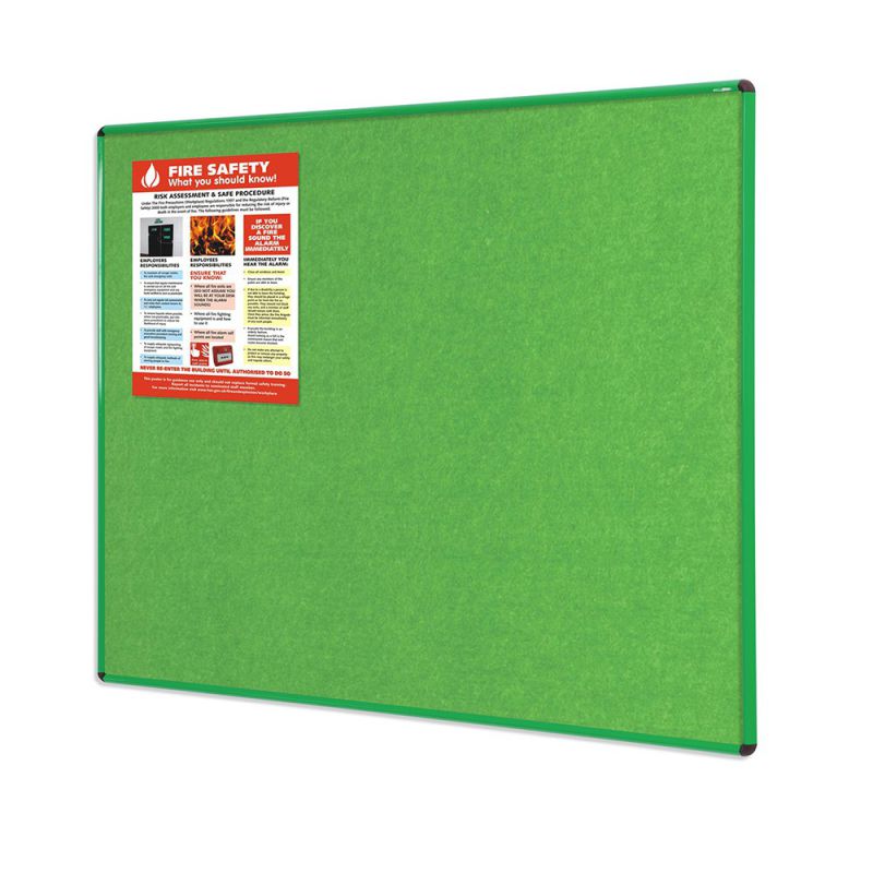 Shield Resist-a-Flame Eco-Colour Noticeboards (Green Frame)