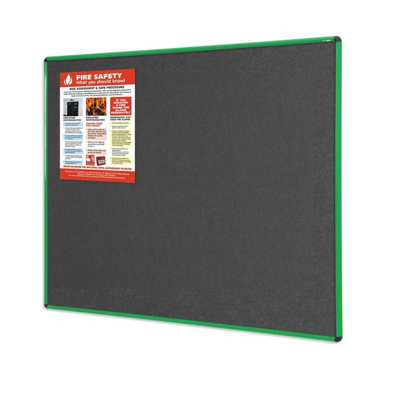 Shield Resist-a-Flame Eco-Colour Noticeboards (Green Frame)