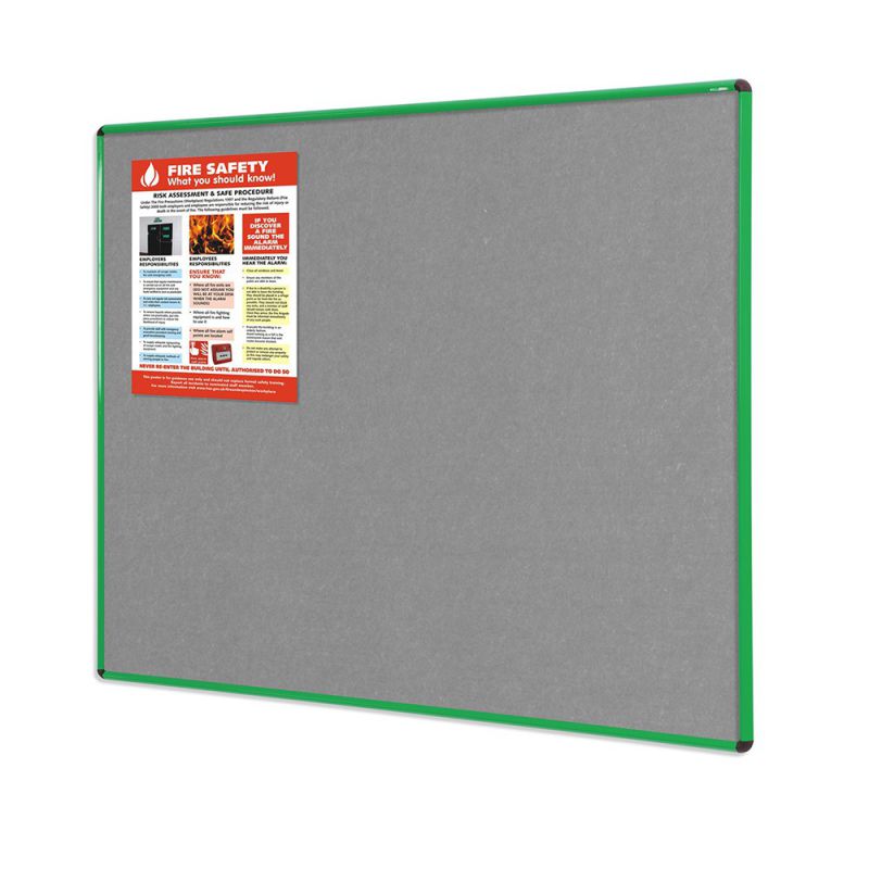 Shield Resist-a-Flame Eco-Colour Noticeboards (Green Frame)