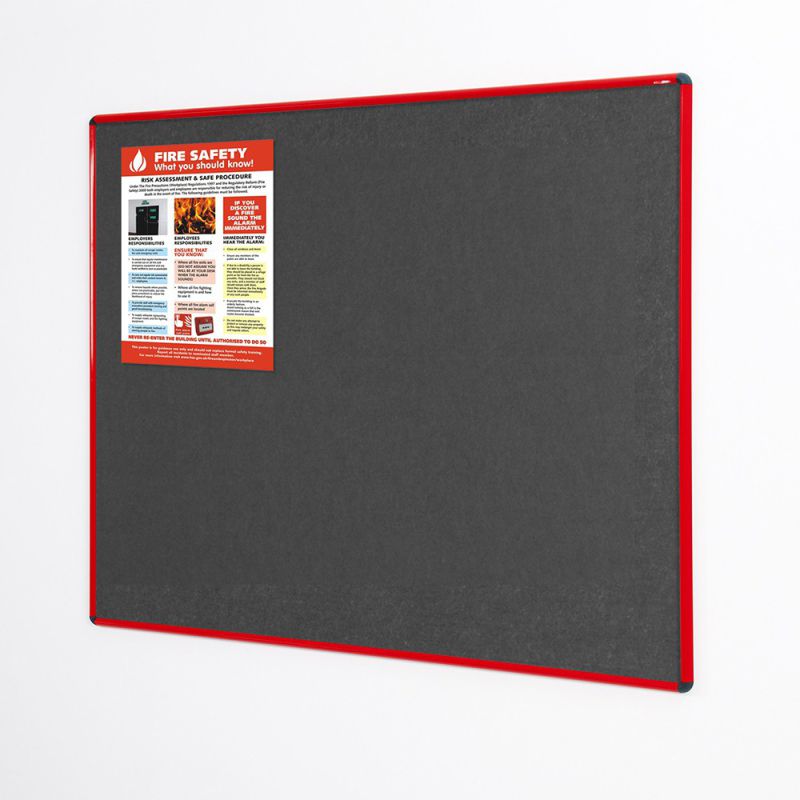 Shield Resist-a-Flame Eco-Colour Noticeboards (Red Frame)