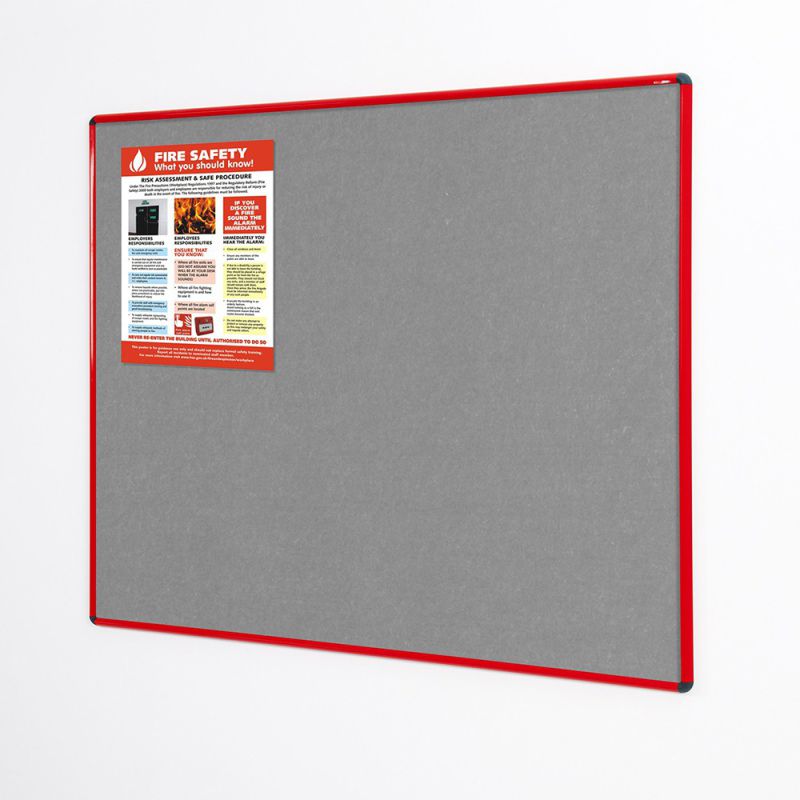 Shield Resist-a-Flame Eco-Colour Noticeboards (Red Frame)