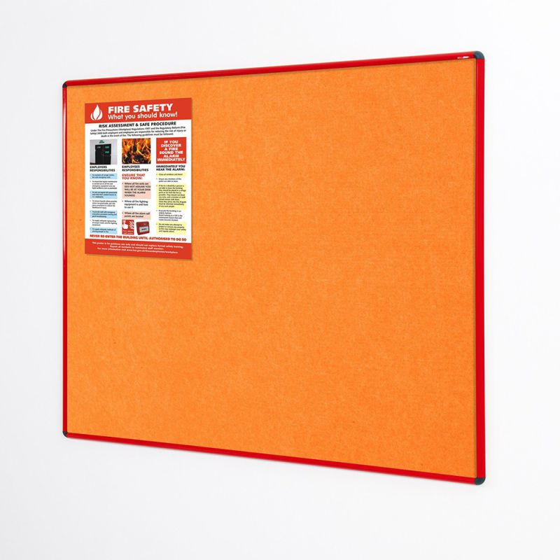 Shield Resist-a-Flame Eco-Colour Noticeboards (Red Frame)