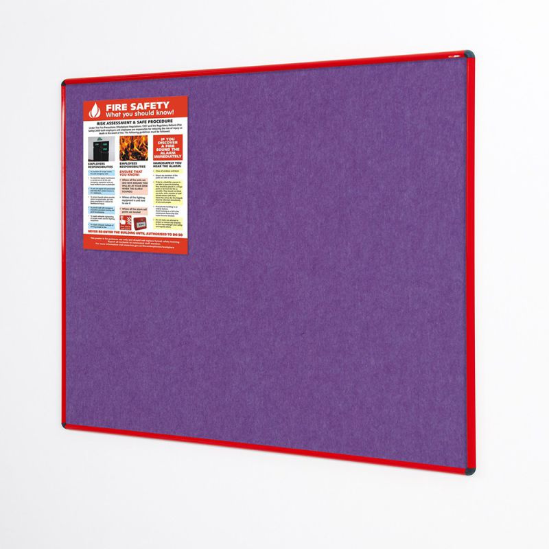 Shield Resist-a-Flame Eco-Colour Noticeboards (Red Frame)
