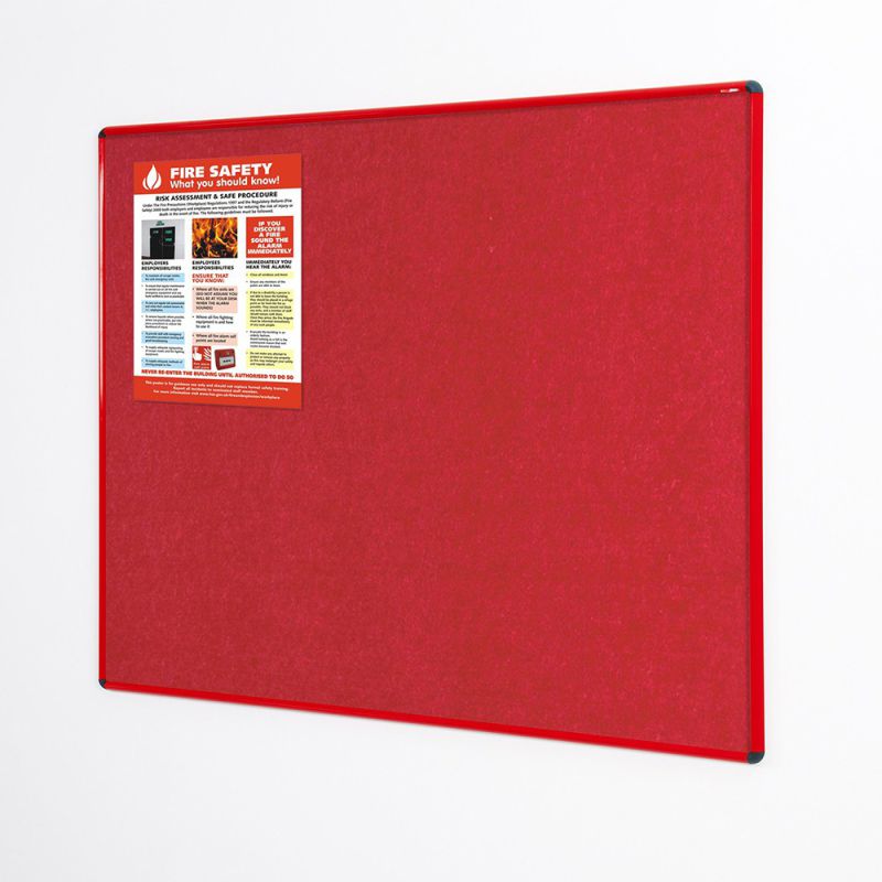 Shield Resist-a-Flame Eco-Colour Noticeboards (Red Frame)