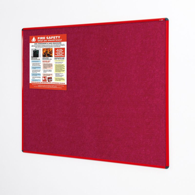 Shield Resist-a-Flame Eco-Colour Noticeboards (Red Frame)