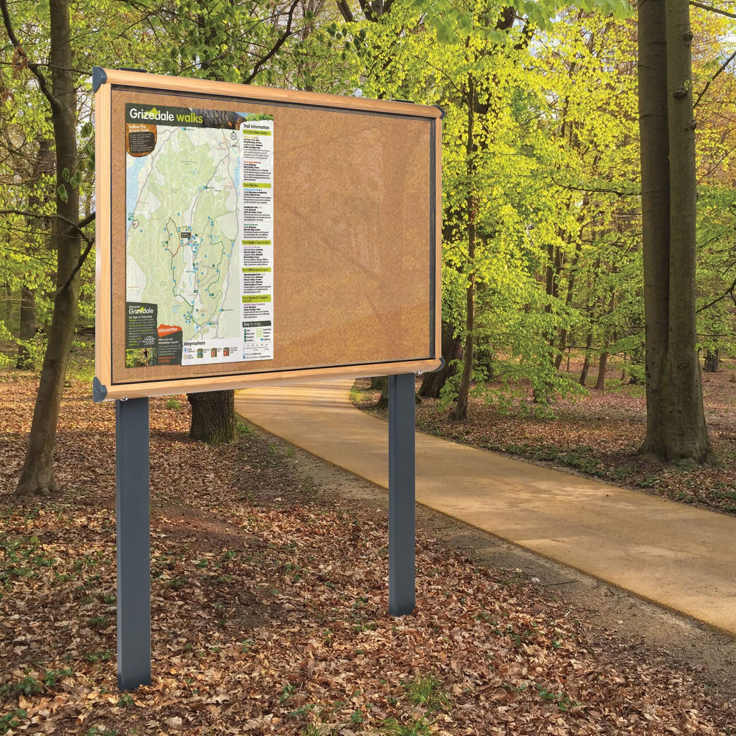 Shield Wood Effect Exterior Showcases - Sunken Posts