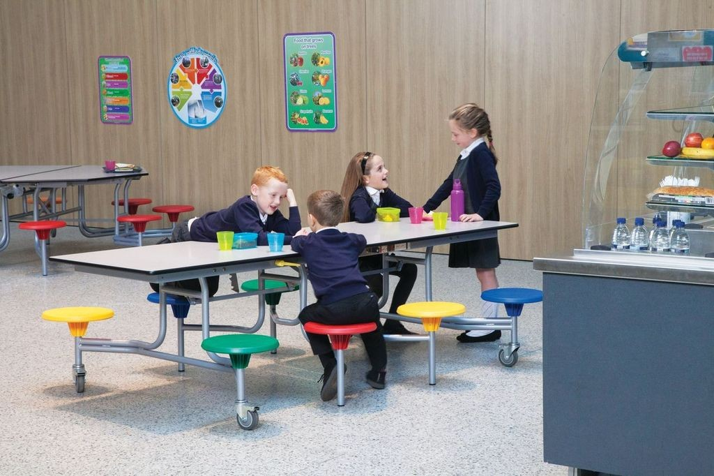 Eight Seat Rectangular Mobile Folding Table