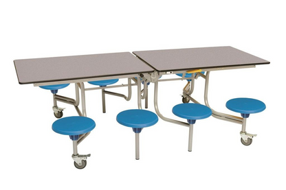 Eight Seat Rectangular Mobile Folding Table