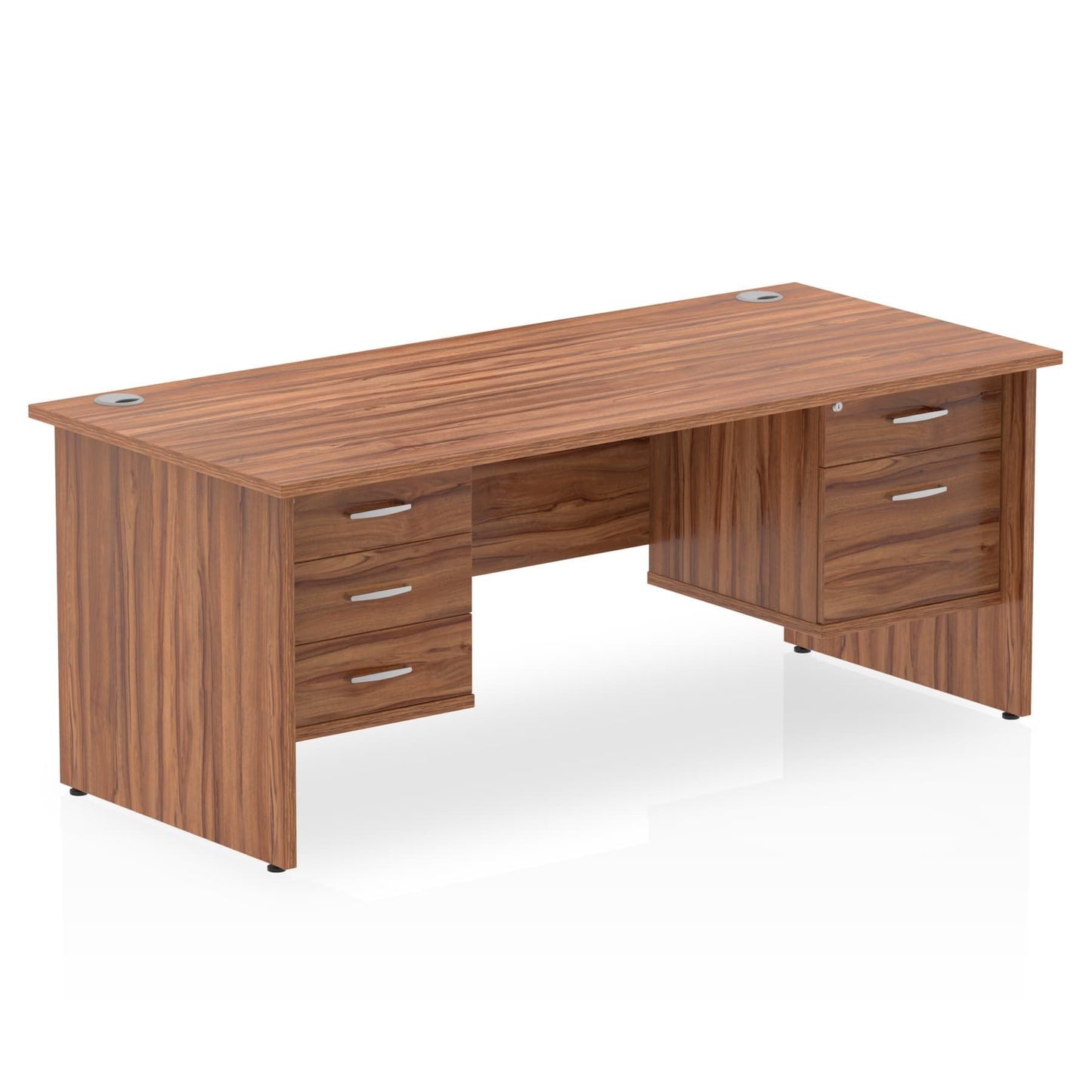 Impulse Panel End Straight Desk With Two Fixed Pedestal