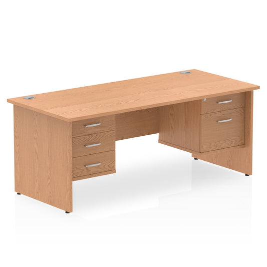Impulse Panel End Straight Desk With Two Fixed Pedestal