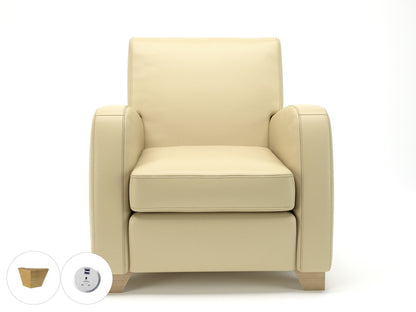 Wynne 81cm Wide Armchair in Cristina Marrone Ultima Faux Leather