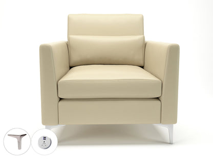 Roselle 90cm Wide Armchair in Cristina Marrone Ultima Faux Leather with Socket
