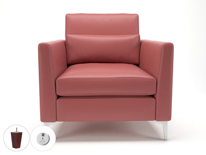 Roselle 90cm Wide Armchair in Cristina Marrone Ultima Faux Leather with Socket