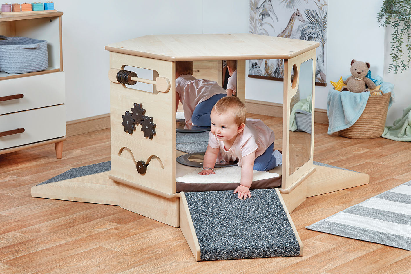 Millhouse Early Years Magical Mirror Den with Ramps and Sensory Cushion