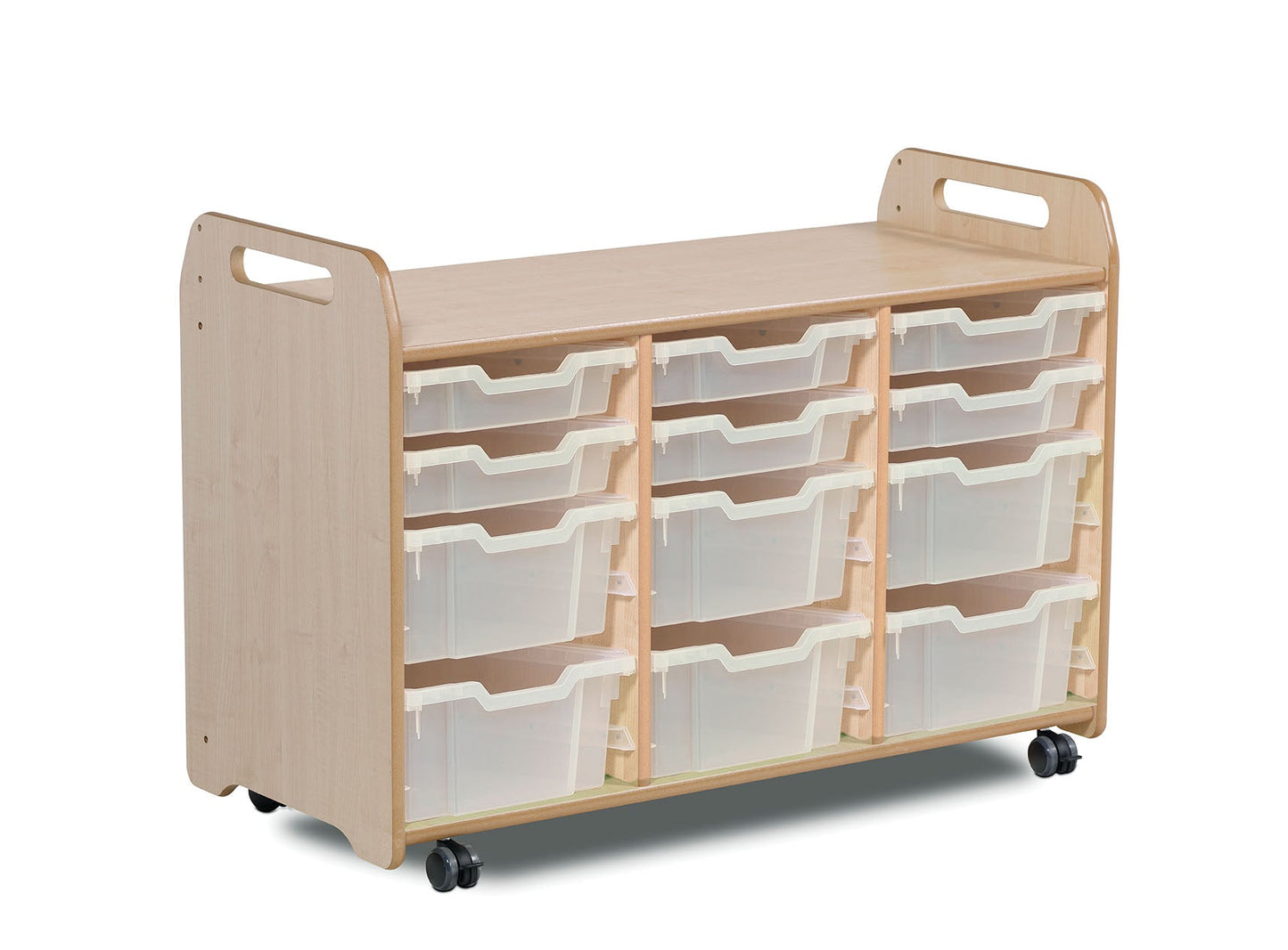 Millhouse Early Years Tray Storage Unit (730mm height) with 6 Shallow and 6 Deep Trays