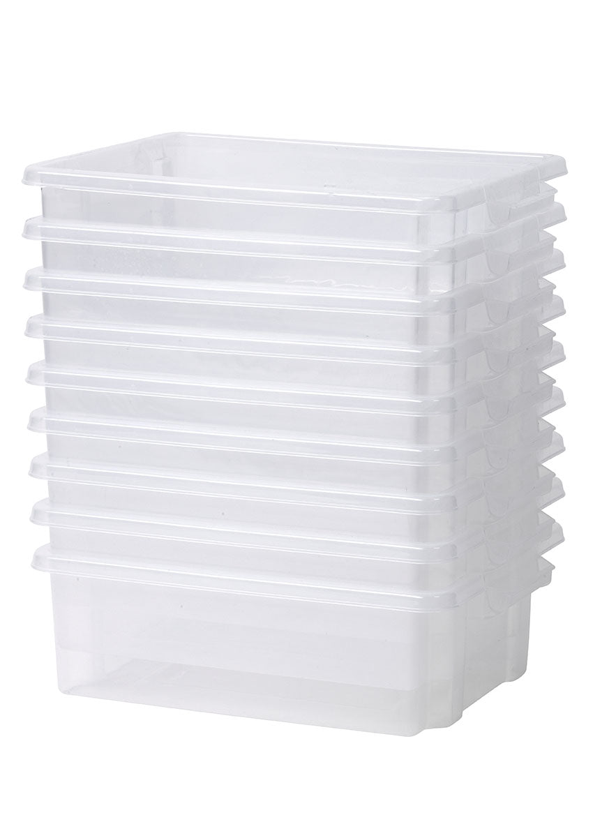 Millhouse Early Years Set of 9 Clear Shallow Tubs