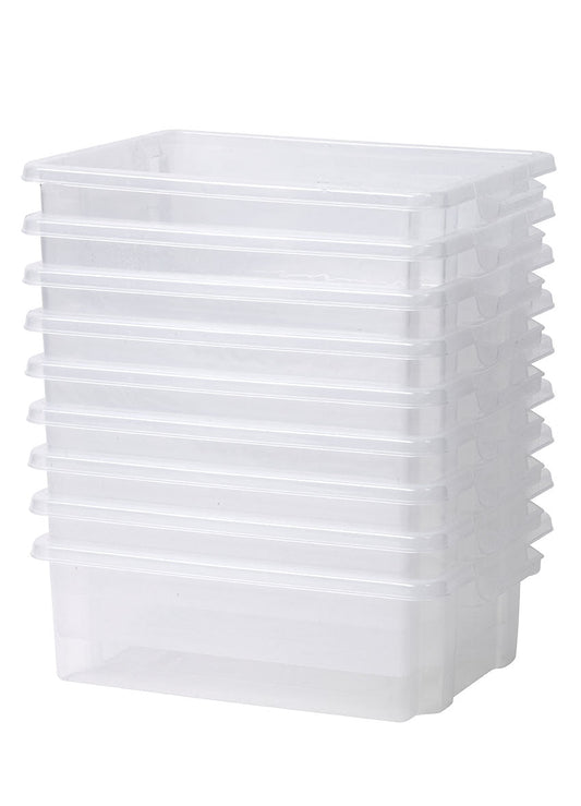 Millhouse Early Years Set of 9 Clear Shallow Tubs