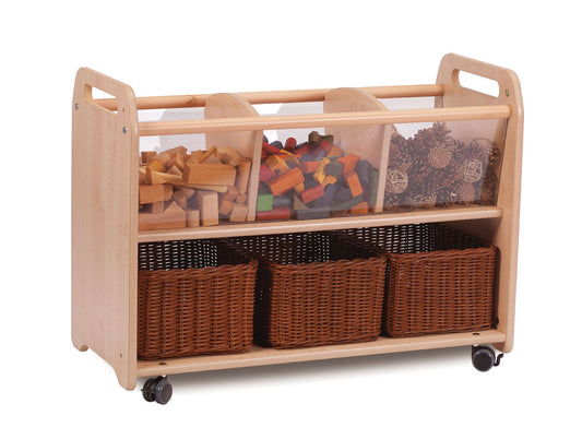 Millhouse Early Years Mobile Clear View Storage Unit with 3 Baskets